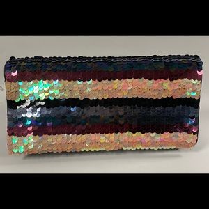 Multicolour Sequin evening clutch with Strap
